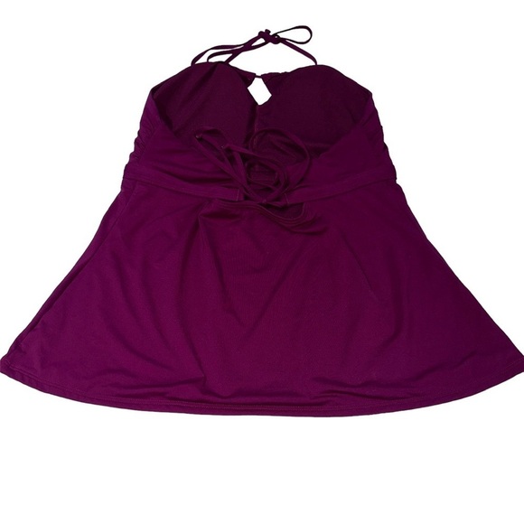 Athleta High Neck Keyhole Tankini In Exotic Fuchsia - Picture 3 of 10
